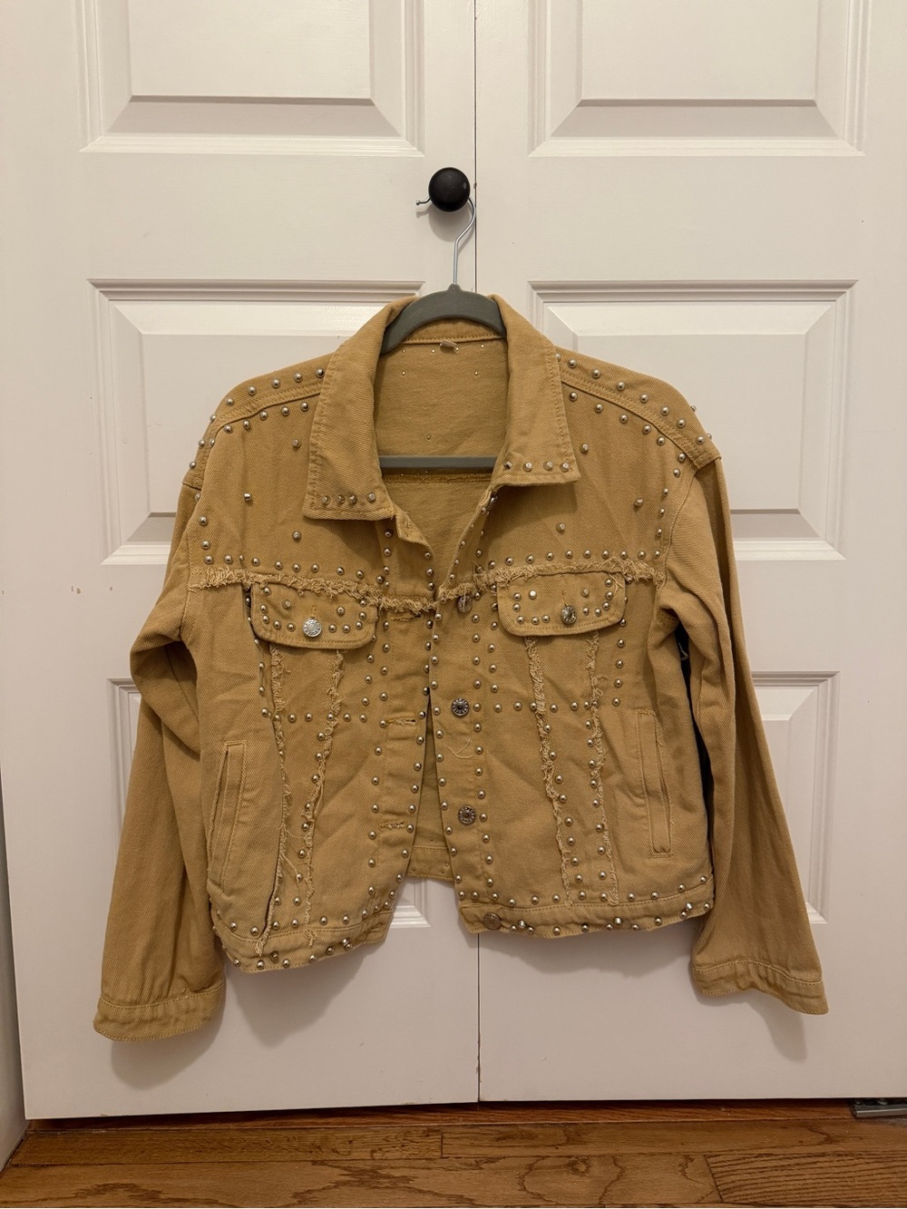 Studded Tan Denim Jacket